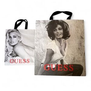 GUESS Monochrome Bag Set with Red Accents